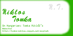 miklos tomka business card